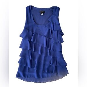 Spence Blue ruffle top